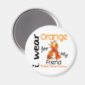 Ik Draag Sinaasappel 43 Vriend MS Multiple Scleros Magneet (Voorkant / Achterkant)