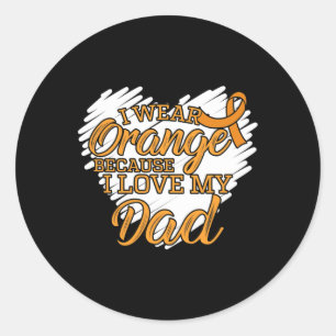 Ik Draag Sinaasappel omdat ik van mijn vader hou v Ronde Sticker