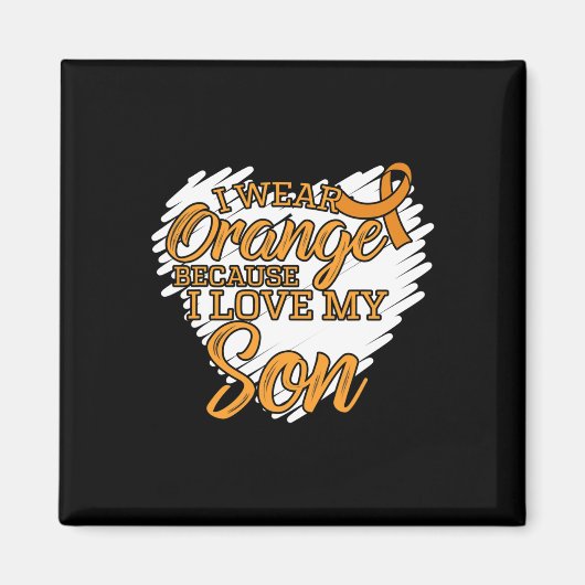 Ik Draag Sinaasappel omdat ik van mijn zoon hou vo Magneet (Voorkant)