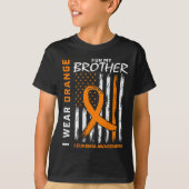 Ik Draag Sinaasappel voor Brother Leukemia Awarene T-shirt (Voorkant)