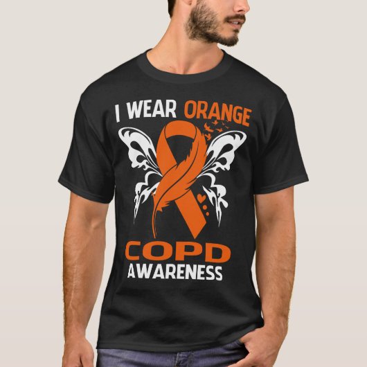 Ik Draag Sinaasappel voor COPD-bewustzijn T-shirt (Voorkant)