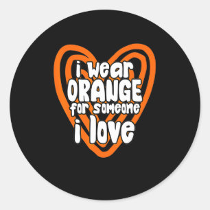 Ik Draag Sinaasappel voor iemand van wie ik hou va Ronde Sticker