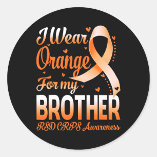 Ik Draag Sinaasappel voor mijn broeder RSD CRPS Aw Ronde Sticker
