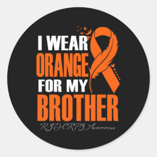 Ik Draag Sinaasappel voor mijn broeder RSD CRPS Aw Ronde Sticker