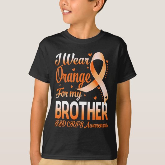 Ik Draag Sinaasappel voor mijn broeder RSD CRPS Aw T-shirt (Voorkant)