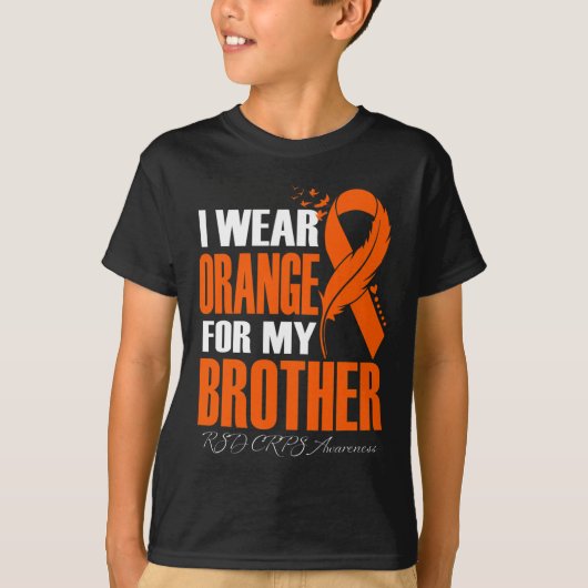 Ik Draag Sinaasappel voor mijn broeder RSD CRPS Aw T-shirt (Voorkant)