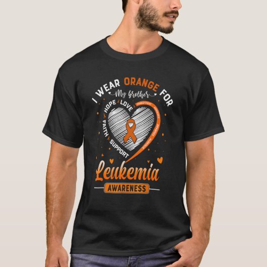 Ik Draag Sinaasappel voor mijn broederleukemie Ri T-shirt (Voorkant)