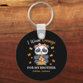 Ik Draag Sinaasappel voor mijn broertje leukemie b Sleutelhanger (Voorkant)