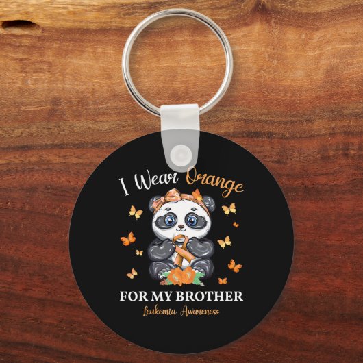Ik Draag Sinaasappel voor mijn broertje leukemie b Sleutelhanger (Voorkant)