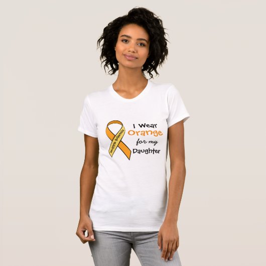 Ik Draag Sinaasappel voor mijn Daughter MS Awarene T-shirt (Voorkant volledig)