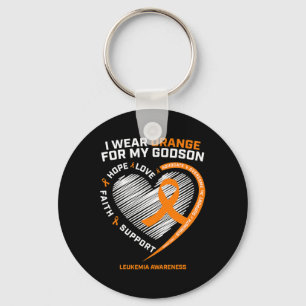 Ik Draag Sinaasappel voor mijn Godson Leukemia Awa Sleutelhanger