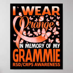 Ik Draag Sinaasappel voor mijn Grammie RSD CRPS Aw Poster