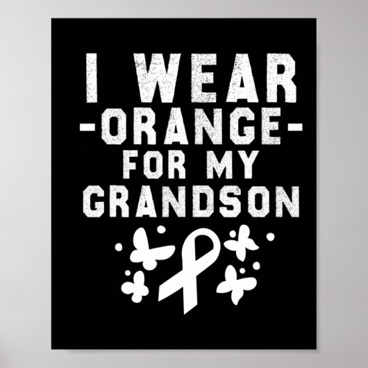 Ik Draag Sinaasappel voor mijn kleinzoon Leukemie Poster (Voorkant)