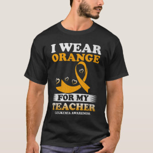 Ik Draag Sinaasappel voor mijn leraar leukemie bew T-shirt