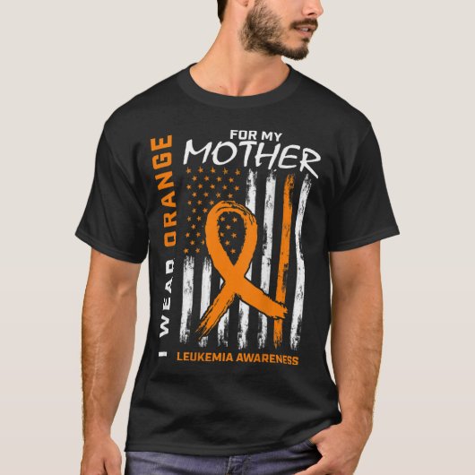Ik Draag Sinaasappel voor mijn moeder leukemie bew T-shirt (Voorkant)