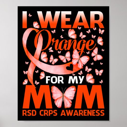 Ik Draag Sinaasappel voor mijn moeder RSD CRPS Awa Poster (Voorkant)