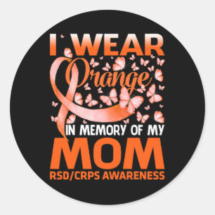 Ik Draag Sinaasappel voor mijn moeder RSD CRPS Awa Ronde Sticker