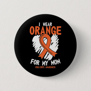 Ik Draag Sinaasappel voor mijn moeder RSD CRPS ond Ronde Button 5,7 Cm