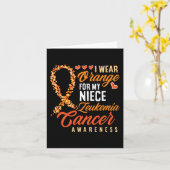 Ik Draag Sinaasappel voor mijn nichtje Leukemia Ca Kaart (Gele Bloem)