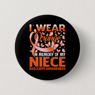 Ik Draag Sinaasappel voor mijn nichtje RSD CRPS Aw Ronde Button 5,7 Cm