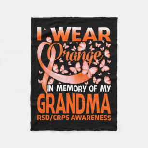 Ik Draag Sinaasappel voor mijn oma RSD CRPS Awaren Fleece Deken