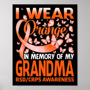 Ik Draag Sinaasappel voor mijn oma RSD CRPS Awaren Poster