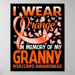 Ik Draag Sinaasappel voor mijn oma RSD CRPS bewust Poster
