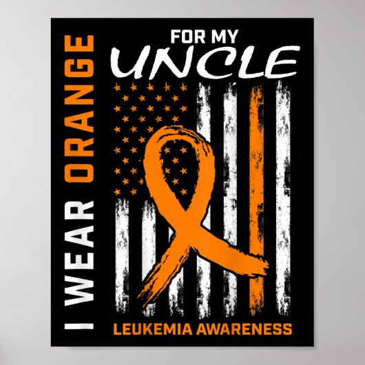 Ik Draag Sinaasappel voor mijn oom Leukemia Awaren Poster (Voorkant)