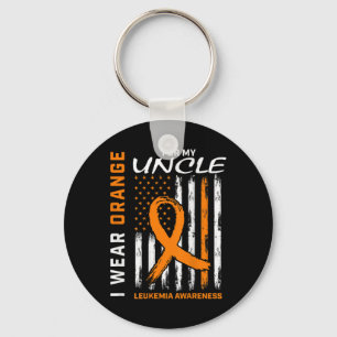 Ik Draag Sinaasappel voor mijn oom Leukemia Awaren Sleutelhanger