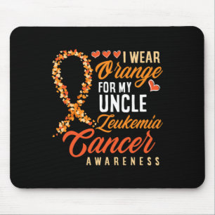 Ik Draag Sinaasappel voor mijn oom Leukemia Cancer Muismat