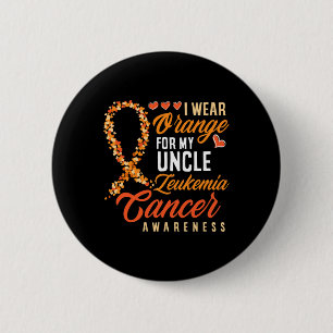 Ik Draag Sinaasappel voor mijn oom Leukemia Cancer Ronde Button 5,7 Cm