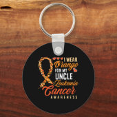 Ik Draag Sinaasappel voor mijn oom Leukemia Cancer Sleutelhanger (Voorkant)