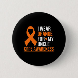 Ik Draag Sinaasappel voor mijn oom RSD CRPS Awaren Ronde Button 5,7 Cm