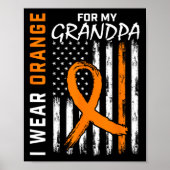 Ik Draag Sinaasappel voor mijn opa Leukemia Aware Poster (Voorkant)