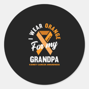 Ik Draag Sinaasappel voor mijn opa nierkanker Ronde Sticker