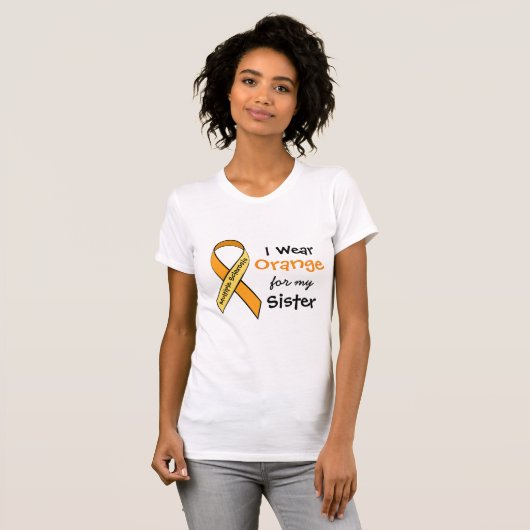 Ik Draag Sinaasappel voor mijn Sister MS Awareness T-shirt (Voorkant volledig)