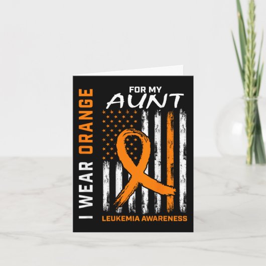 Ik Draag Sinaasappel voor mijn tante Leukemia Awar Kaart (Voorkant)