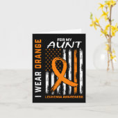 Ik Draag Sinaasappel voor mijn tante Leukemia Awar Kaart (Gele Bloem)