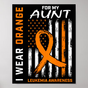 Ik Draag Sinaasappel voor mijn tante Leukemia Awar Poster