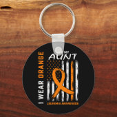 Ik Draag Sinaasappel voor mijn tante Leukemia Awar Sleutelhanger (Voorkant)