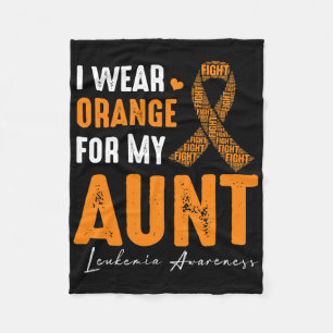 Ik Draag Sinaasappel voor mijn tante leukemie kank Fleece Deken