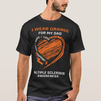 Ik Draag Sinaasappel voor mijn vader familie MS Aw T-shirt