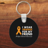 Ik Draag Sinaasappel voor mijn vriendin MS Awarene Sleutelhanger (Voorkant)