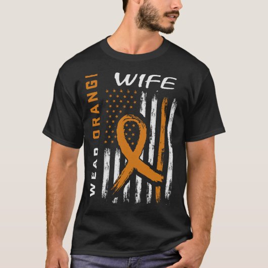 Ik Draag Sinaasappel voor mijn vrouw Leukemie Awar T-shirt (Voorkant)