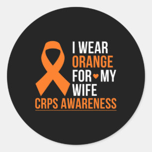 Ik Draag Sinaasappel voor mijn vrouw RSD CRPS Awar Ronde Sticker