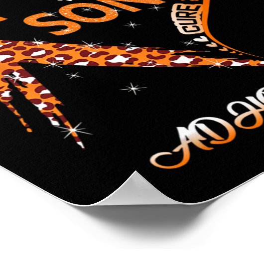 Ik Draag Sinaasappel voor mijn zoon ADHD bewustzij Poster (Hoek)