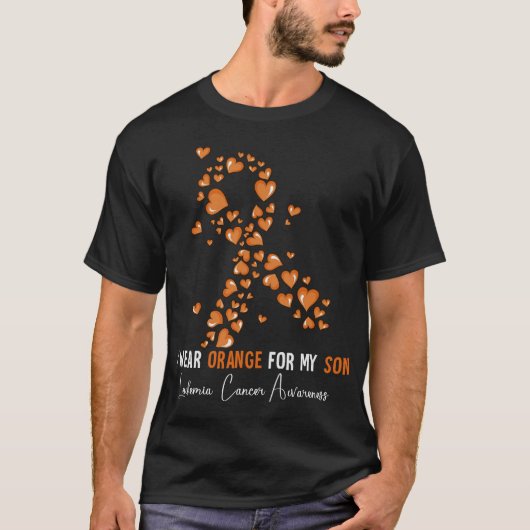 Ik Draag Sinaasappel voor mijn zoontje Leukemia Aw T-shirt (Voorkant)