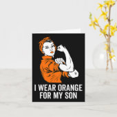 Ik Draag Sinaasappel voor mijn zoontje Leukemie Be Kaart (Gele Bloem)