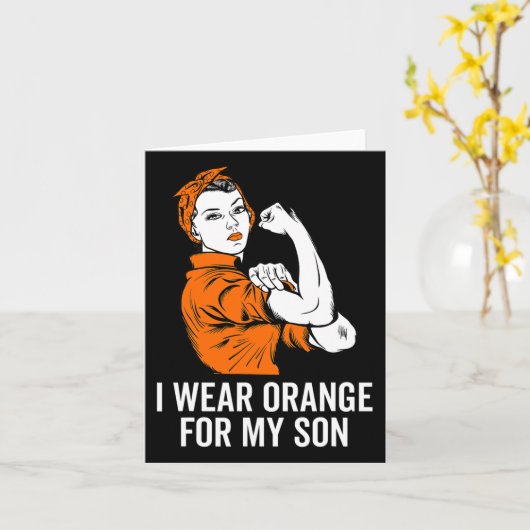 Ik Draag Sinaasappel voor mijn zoontje Leukemie Be Kaart (Gele Bloem)