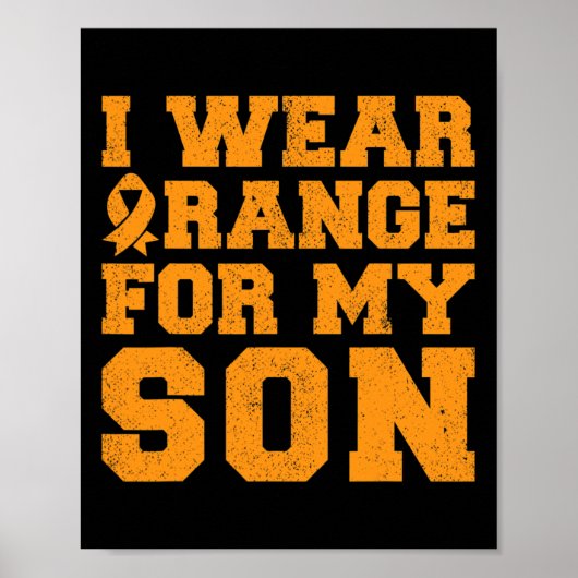 Ik Draag Sinaasappel voor mijn zoontje Leukemie Be Poster (Voorkant)